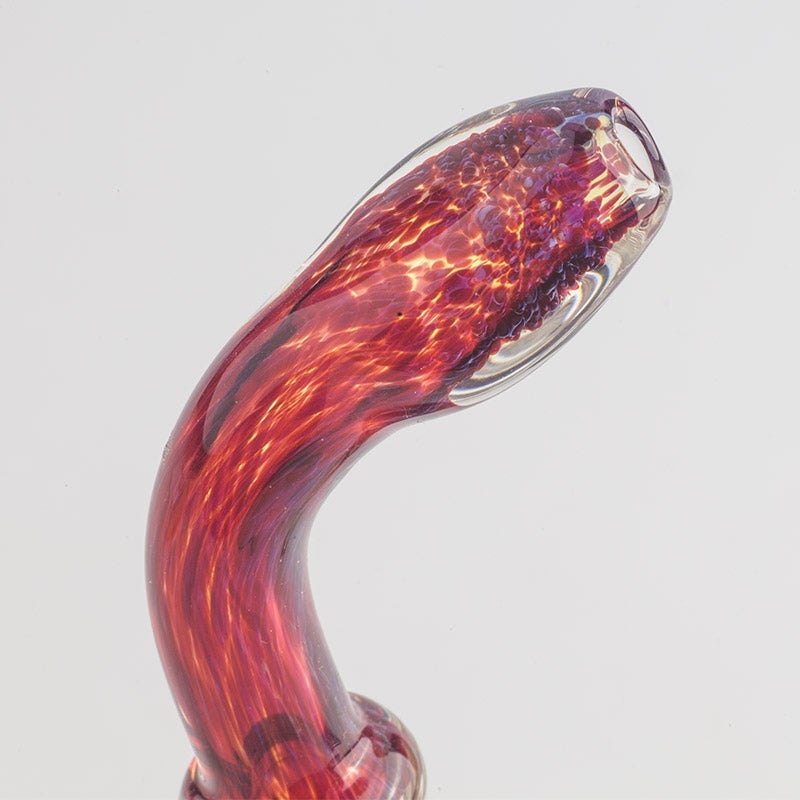 Lava Red Frit Sherlock Bubbler w/ Maria Ring