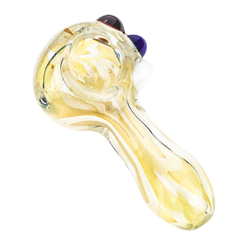 Fumed Glass Pipe w/ Colored Raised Marbles