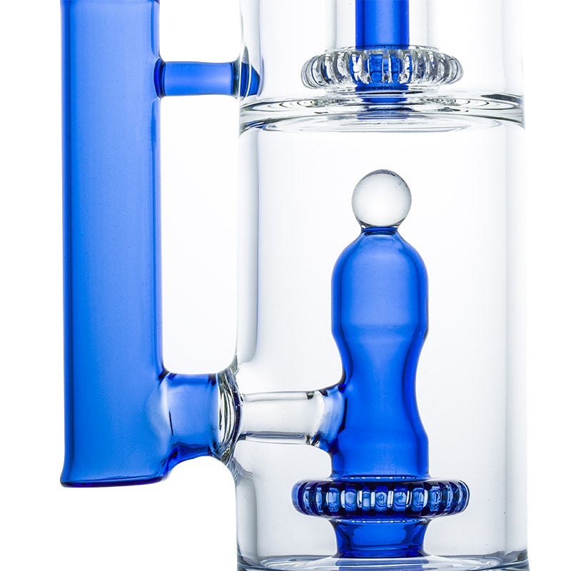 13.8 Straight Tube Double Showerhead Perc Bong