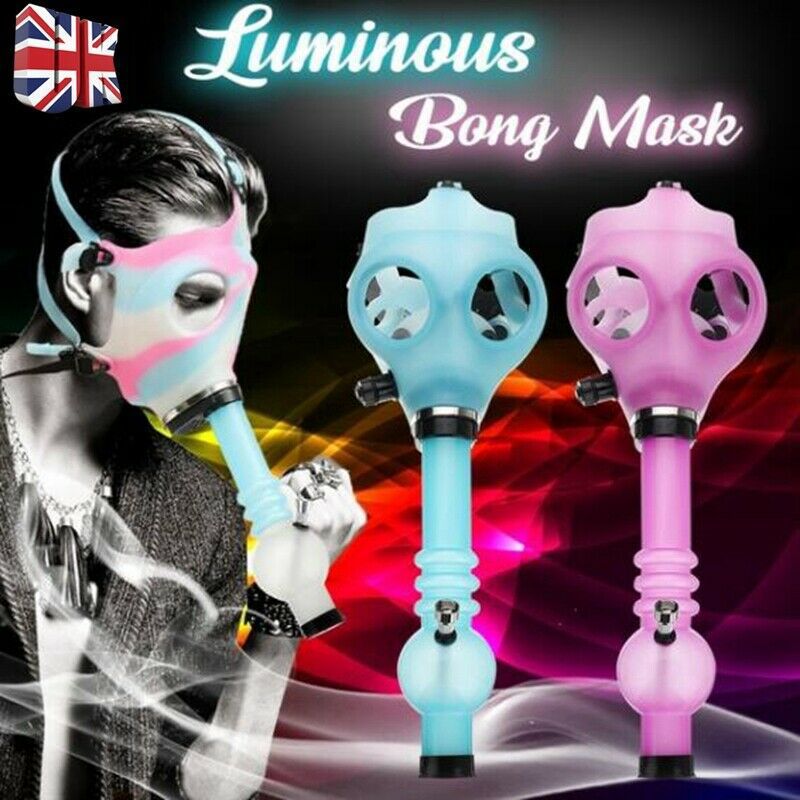 Glow-In-The-Dark Camouflage Silicone Gas Mask Bong
