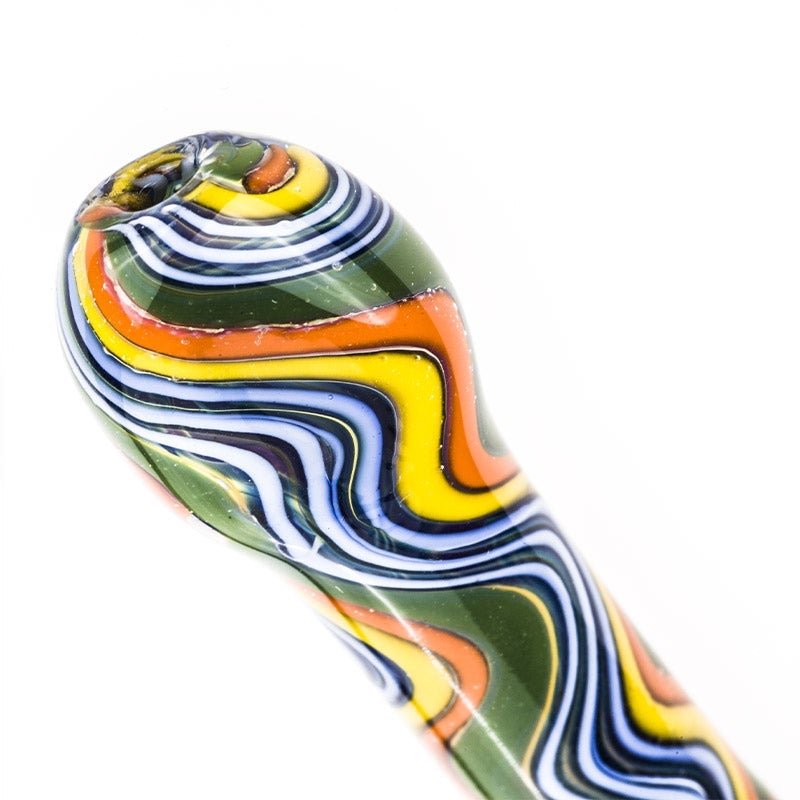 Colorful Strip Pattern One Hitter Glass Pipe