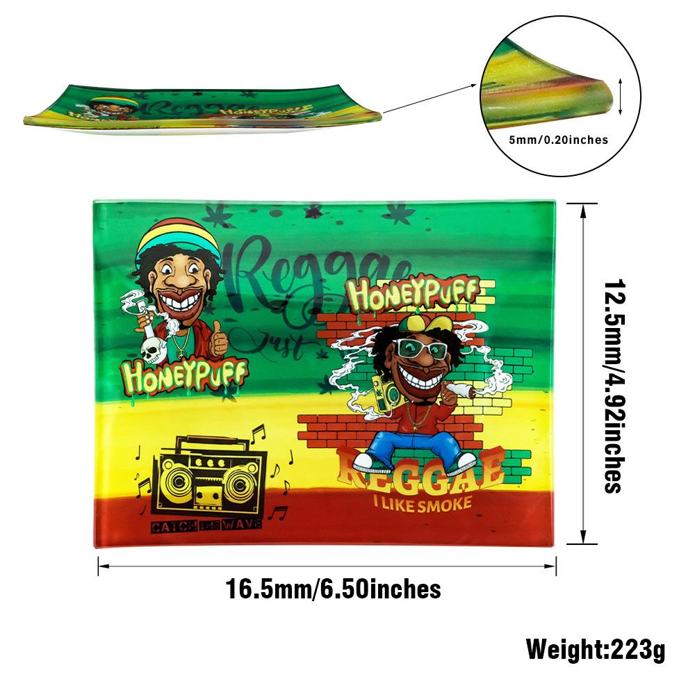 Mexico Vacation Wind Break Proof Glass Rolling Tray