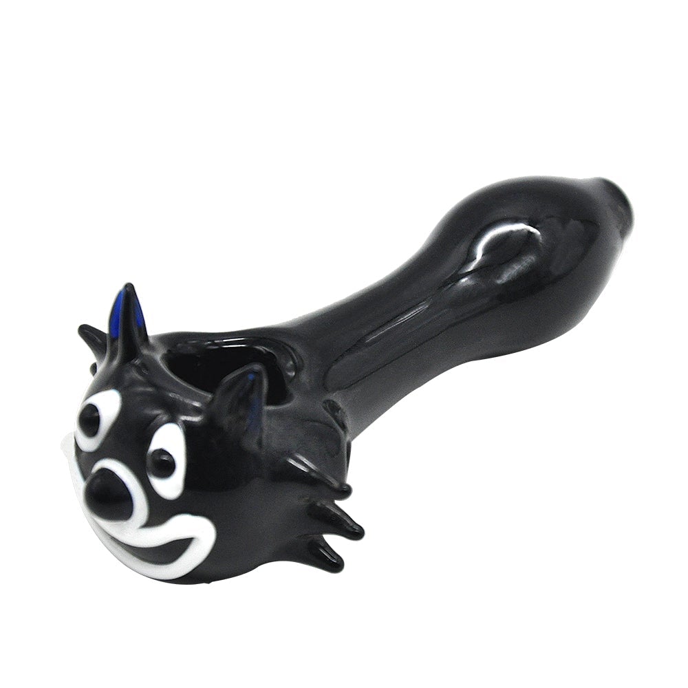 Black Cat Face Spoon Pipe
