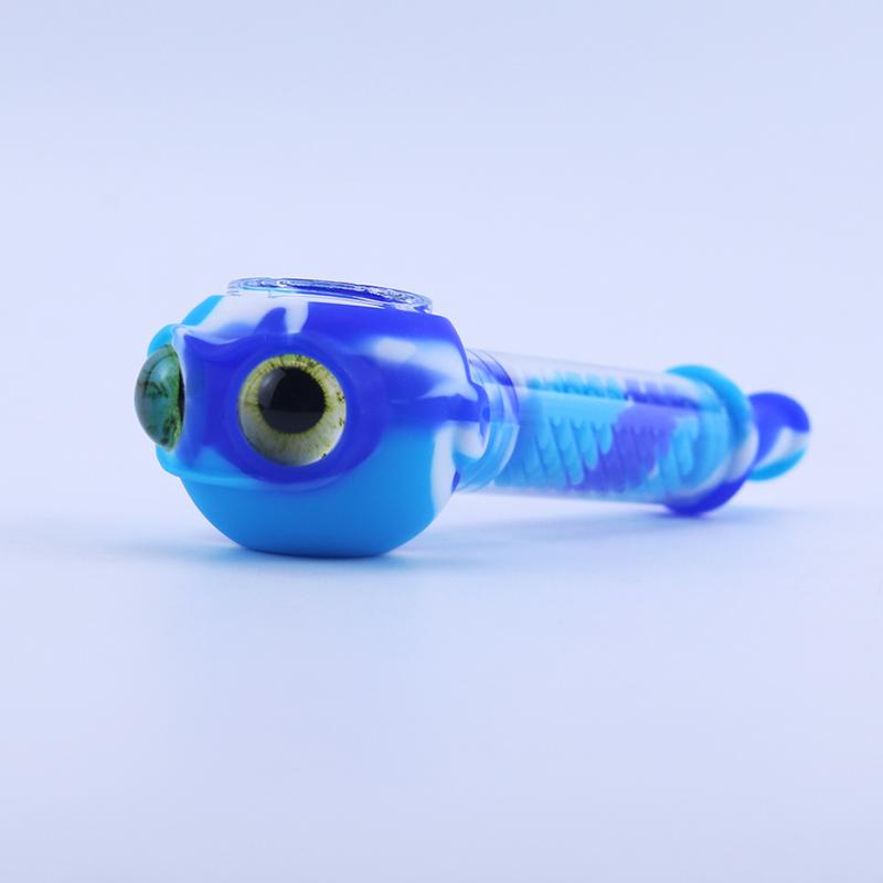 Fish-Shaped Silicone Smoking Pipe with Columnar Spiral Filtration - PuffingBird AU
