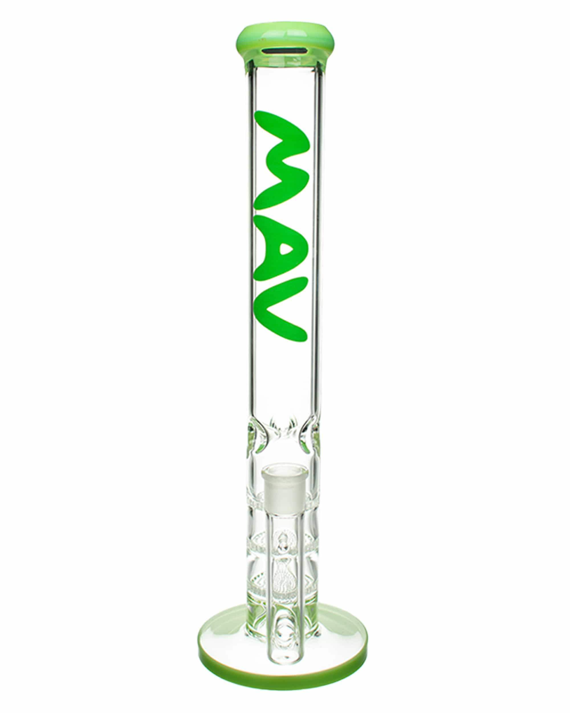 Color Accented Triple Honeycomb Disc Straight Tube Bong