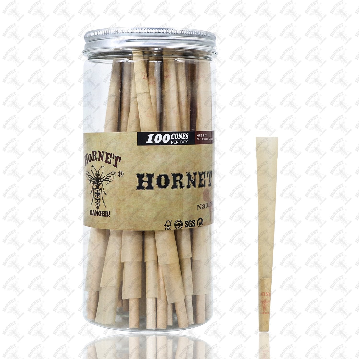Hornet Natural Wood Pulp Rolling Cones - 72 Pack