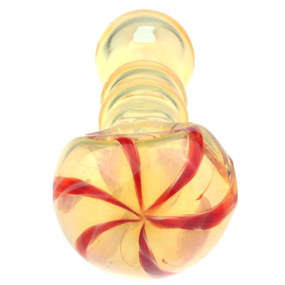 Fumed Glass Milli Spoon Pipe w/ Multiple Mini Maria Rings