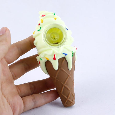 Ice Cream Theme Glass Novelty Pipe w/ Silicone Pipe Set | Free Australia Shipping