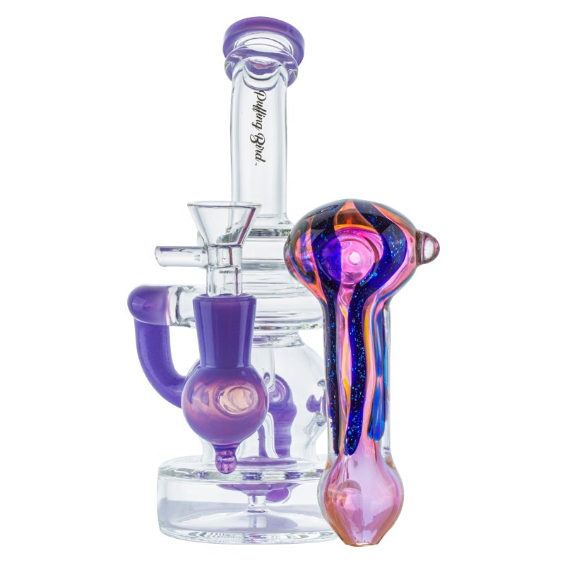 Recycler Showerhead Dab Rig w/ Fumed Purple Pipe Set
