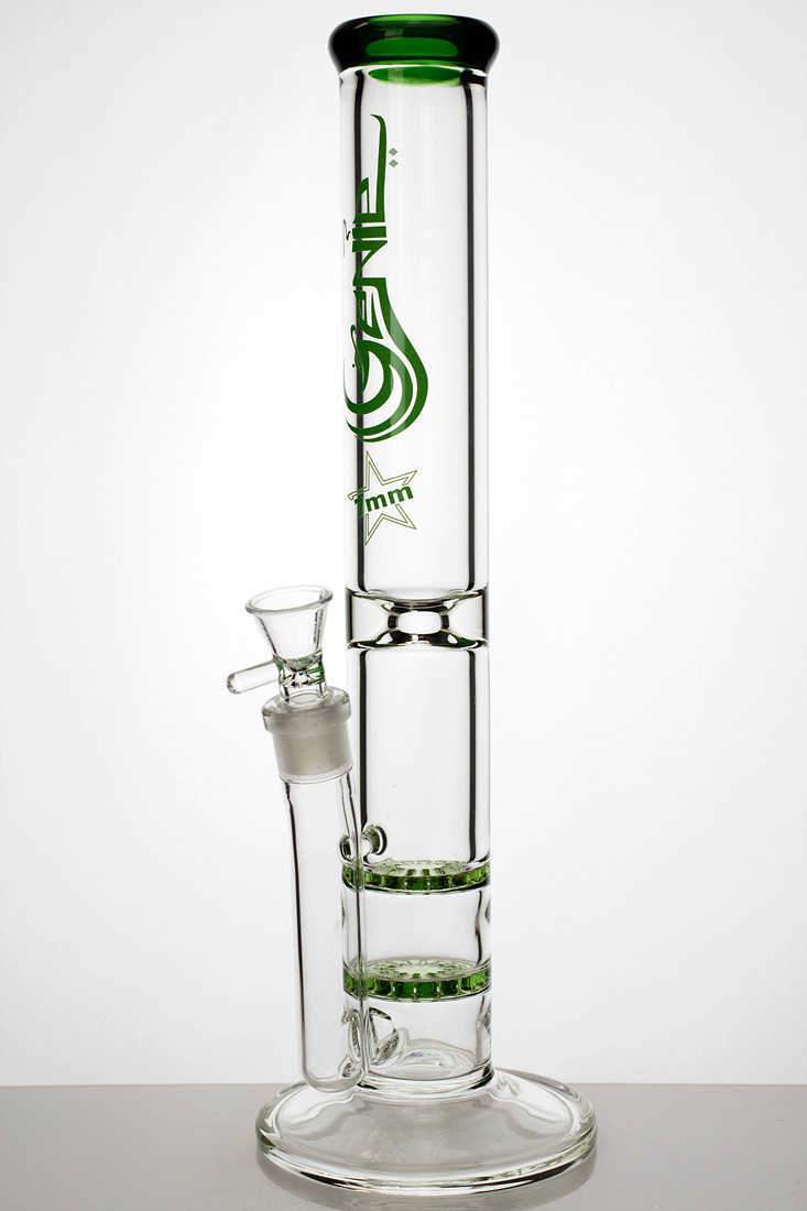 15 double flat diffuser heavy glass water bong