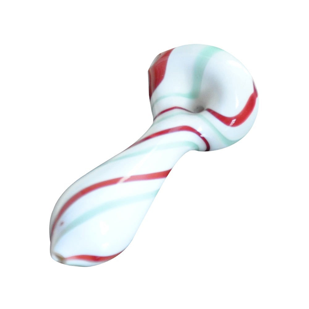 Colored Spiral Glass Spoon Pipe