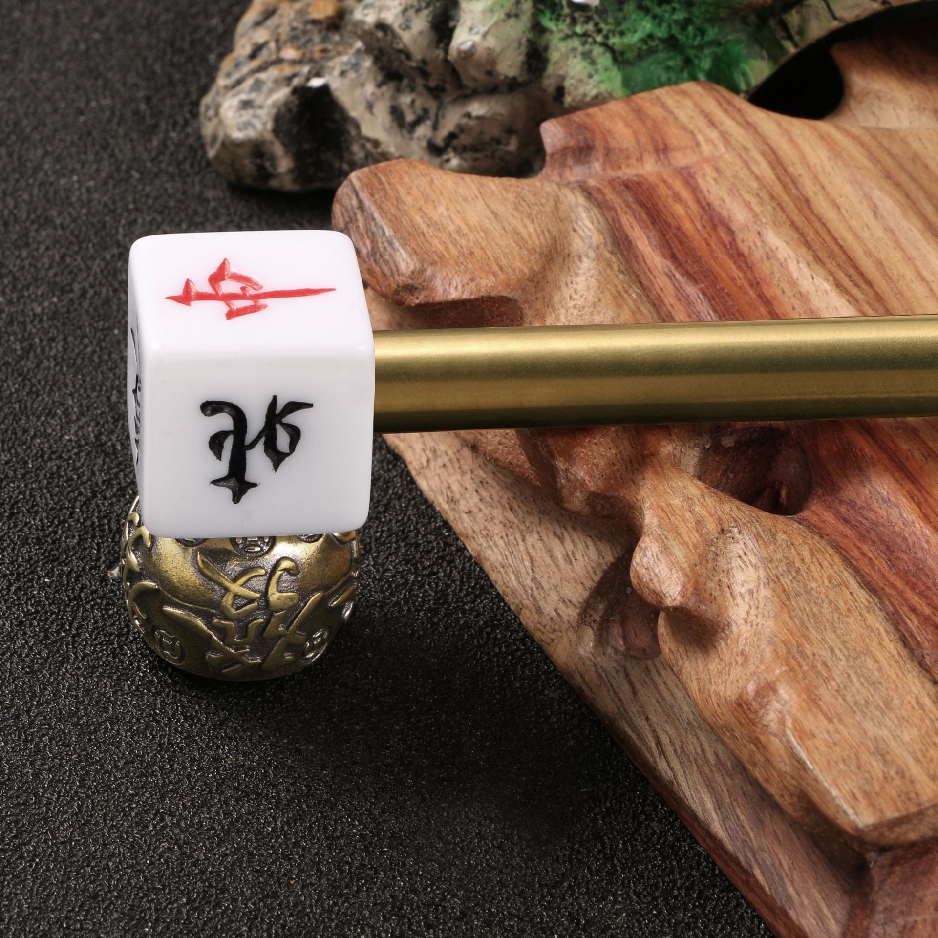 Mahjong Character Brass Smoking Pipe