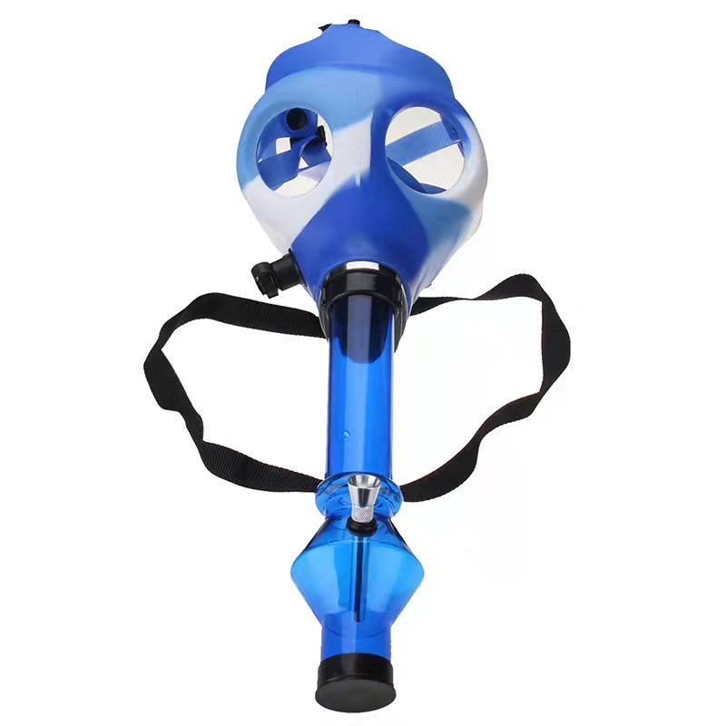 Silicone Gas Mask Bong w/ Acrylic Water Pipe