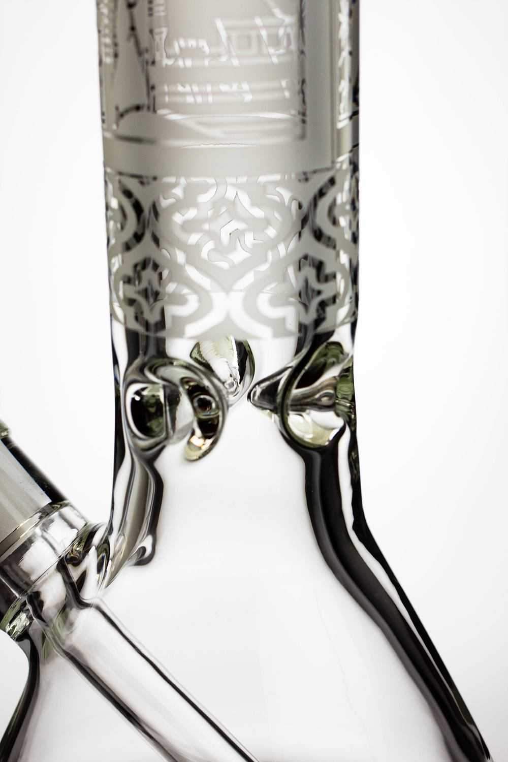 13.5 9 mm Thick Sandblasted Glass Beaker Water Bong