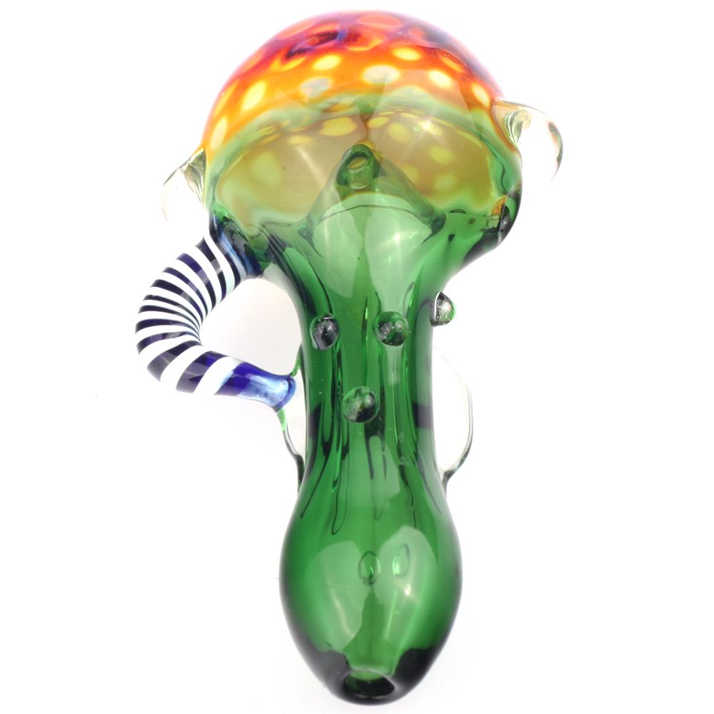 Fumed Bubble Glass Pipe and Wigwag Patent Heady Spoon Pipe Set