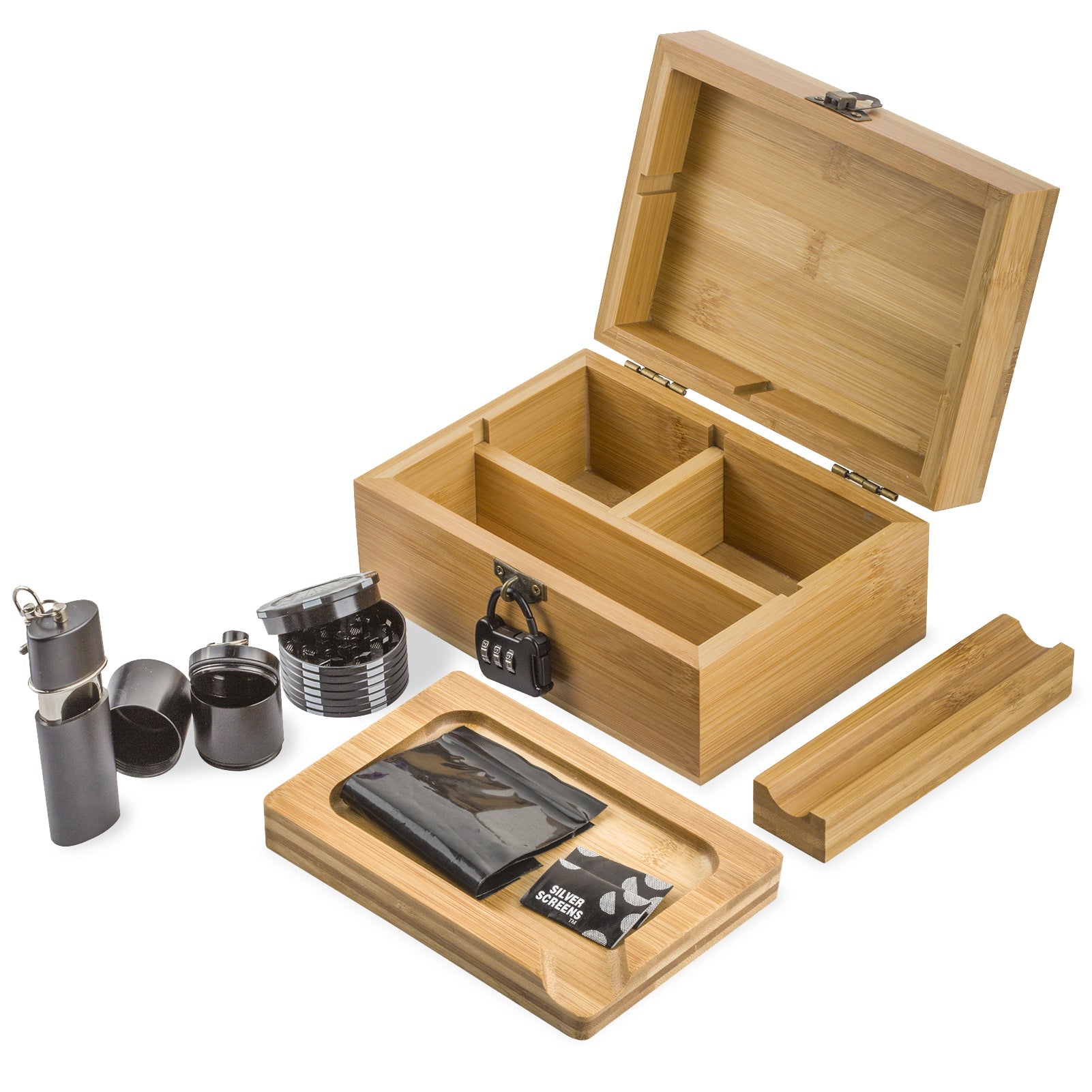 PUFFING BIRD Wooden Stash Box with Lock and key-Organiz Your Accessories