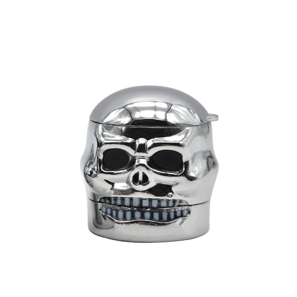 Silver Skull Novelty Herb Grinder 3 Layer 41MM