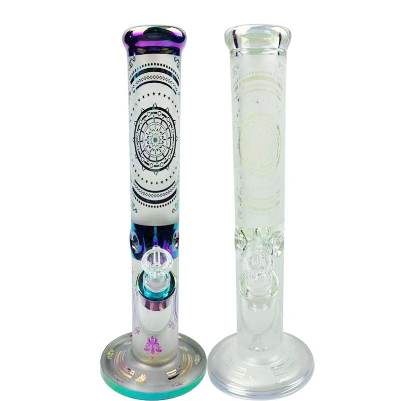 14 Printed Straight Tube Glass Bong