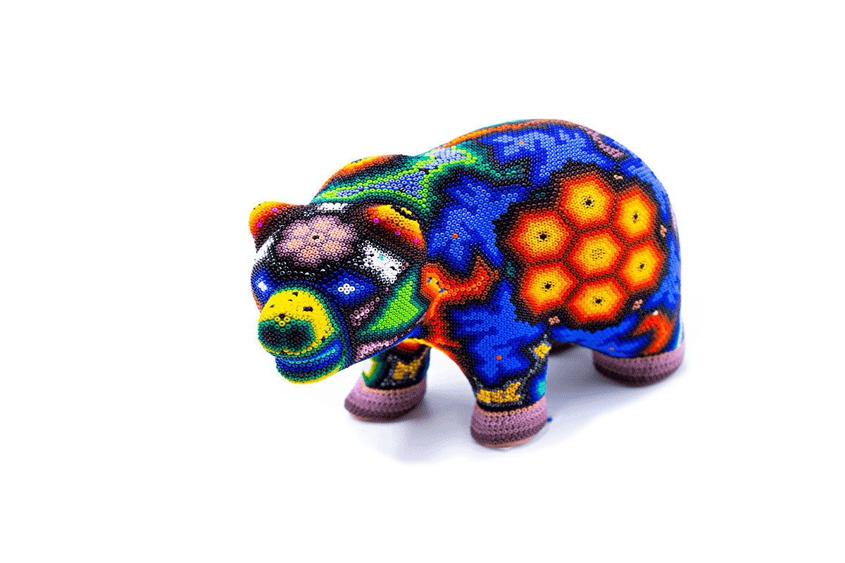 Oso Papá - Obra de Arte Huichol