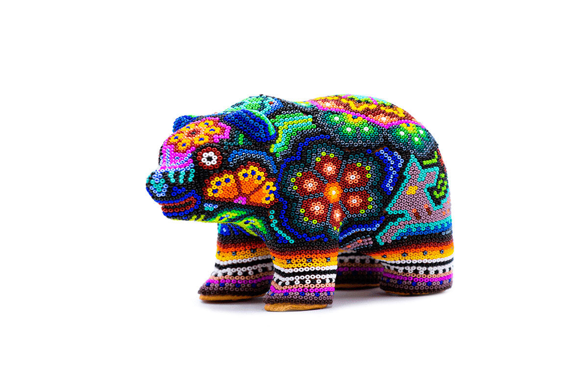 Oso Papá - Obra de Arte Huichol