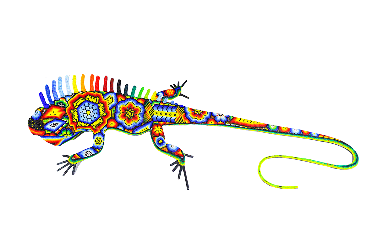 Iguana - Obra de Arte Huichol