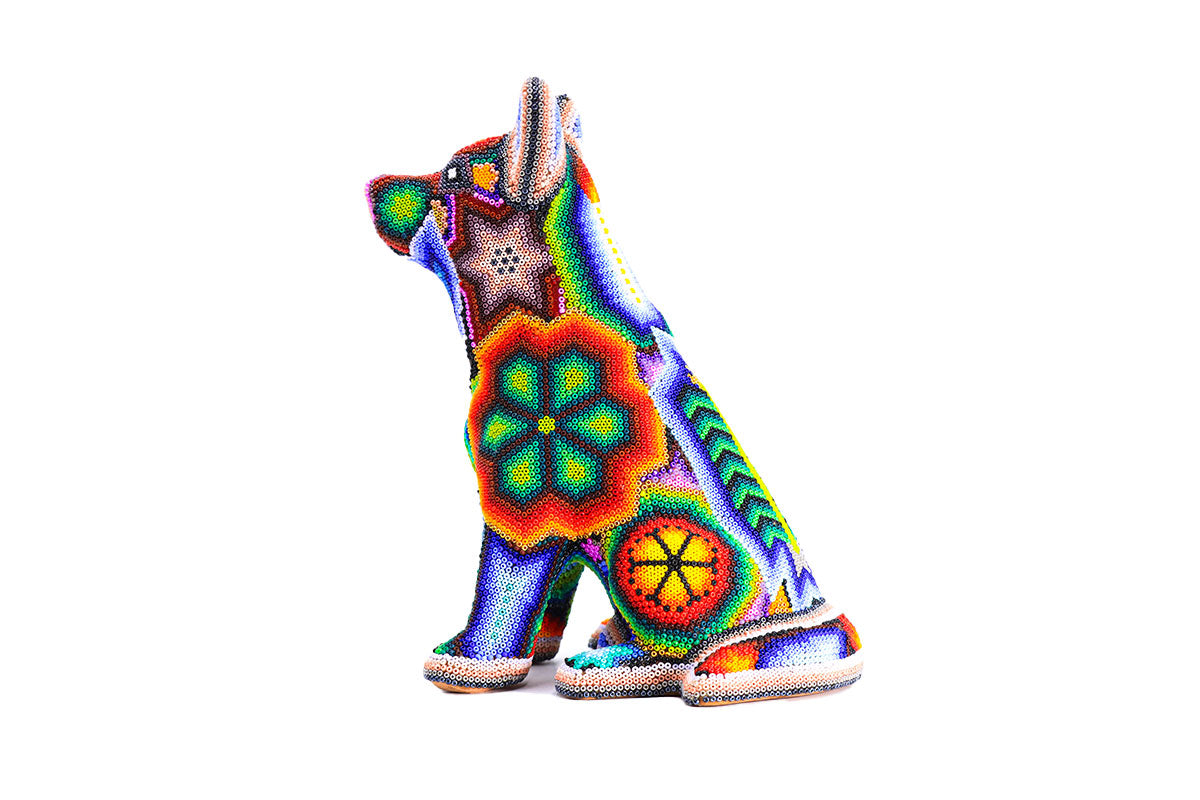 Perro Pastor Alemán - Obra de Arte Huichol