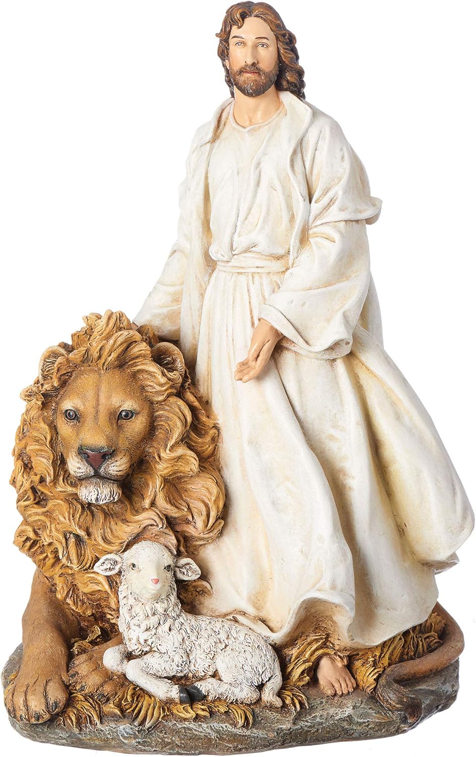 Joseph's Studio by Roman - Jesus with Lion and Lamb Figure, Renaissance Collection, 12