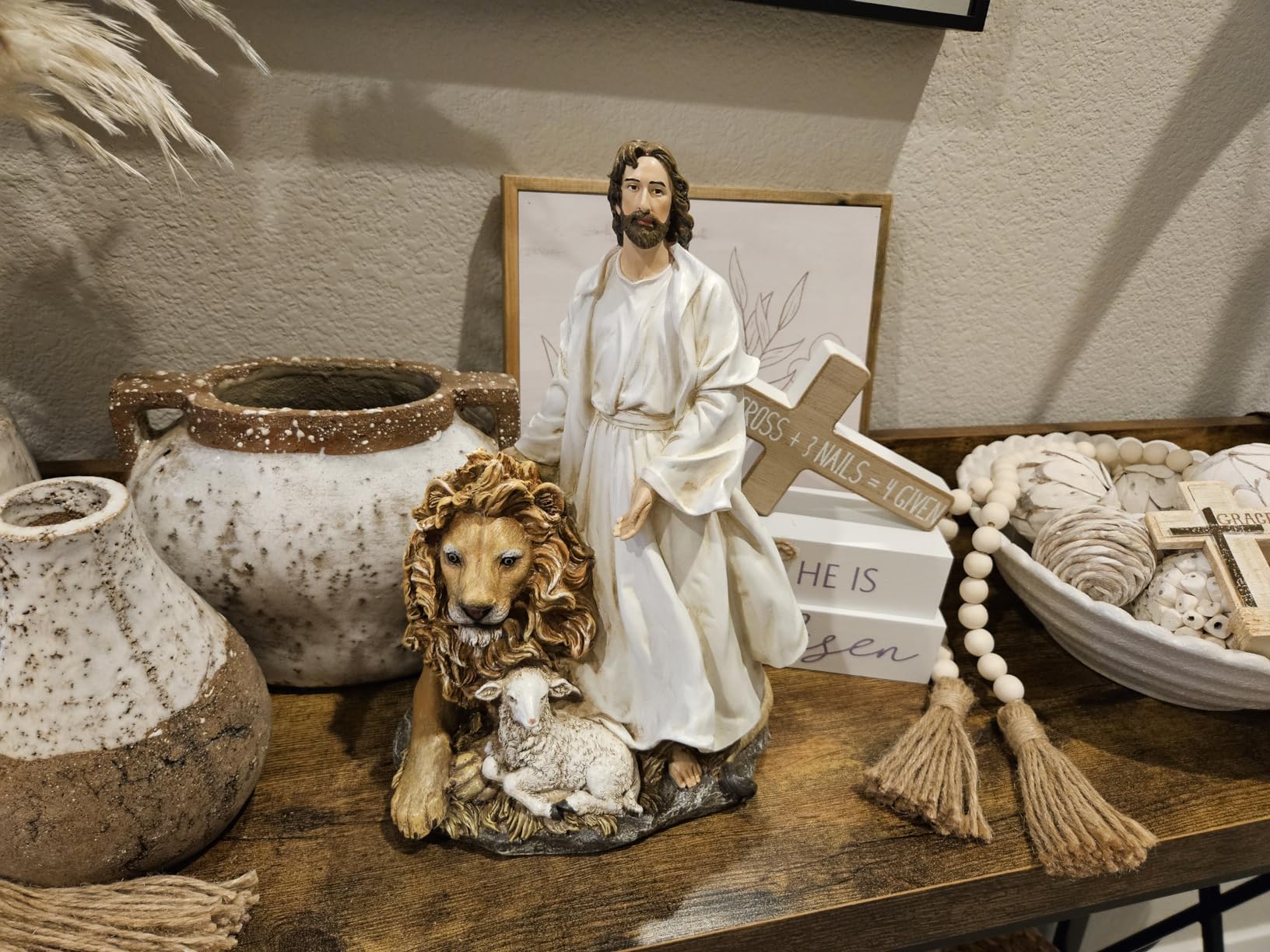 Joseph's Studio by Roman - Jesus with Lion and Lamb Figure, Renaissance Collection, 12