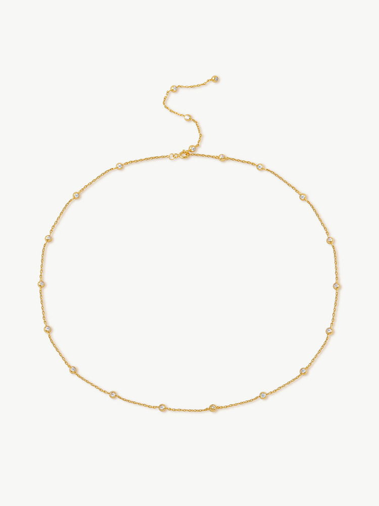 Round Bead Zircon Necklace