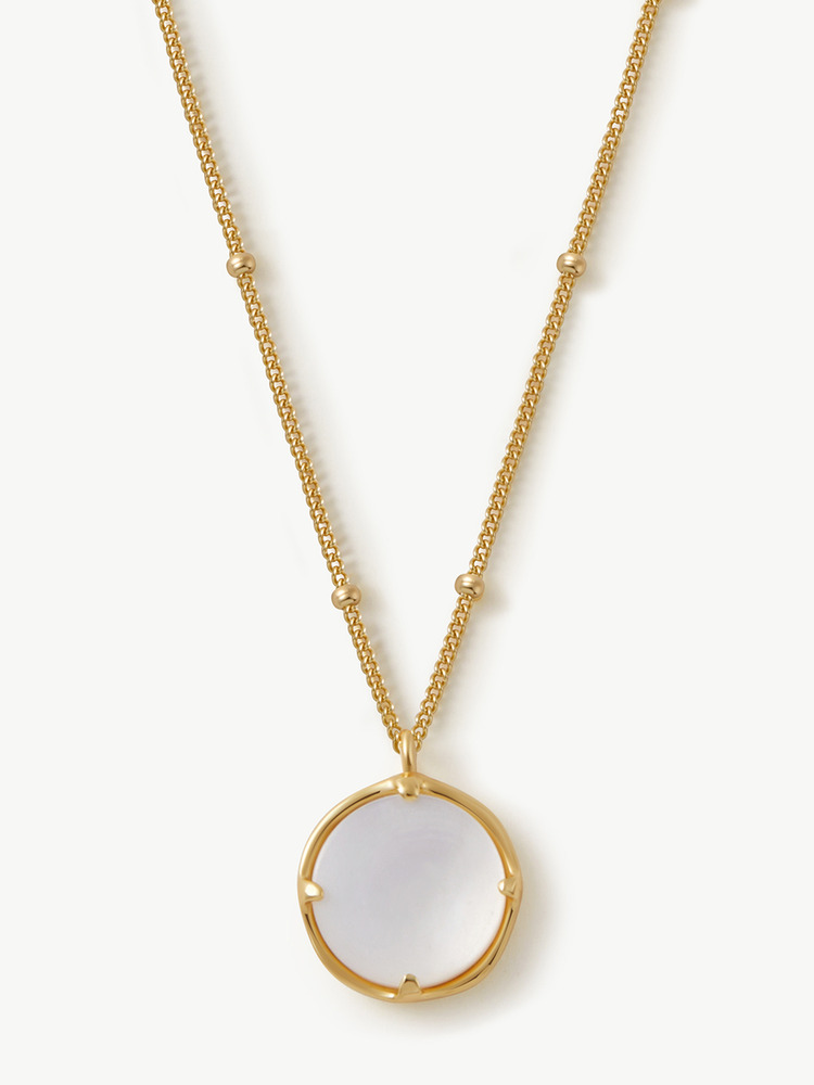 White Fritillaria Pendant Necklace