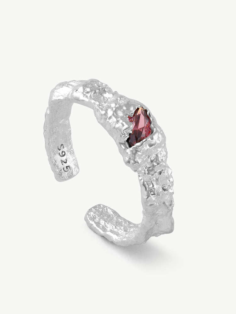 Lava Texture Silver Ring