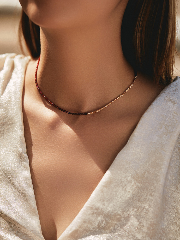 Natural Crystal Particles Necklace