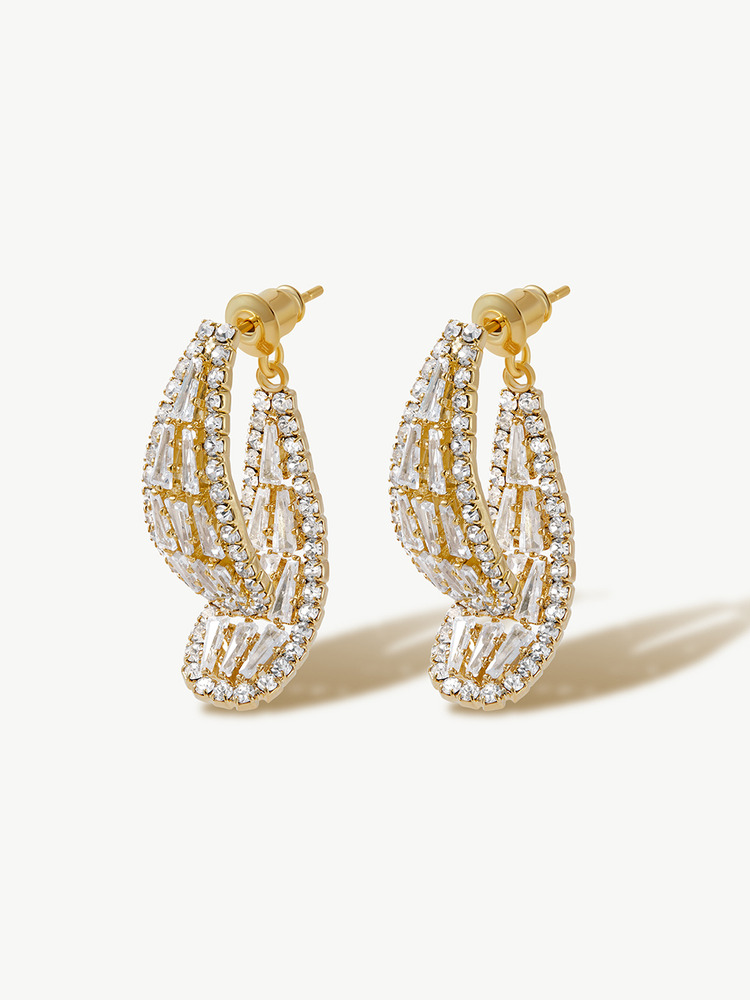 Petal crystal earrings