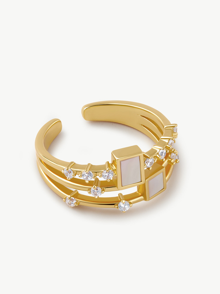 White Fritillaria Zircon Ring