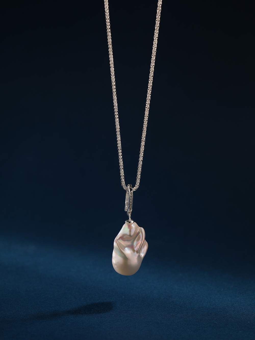 Baroque pearl sterling silver necklace