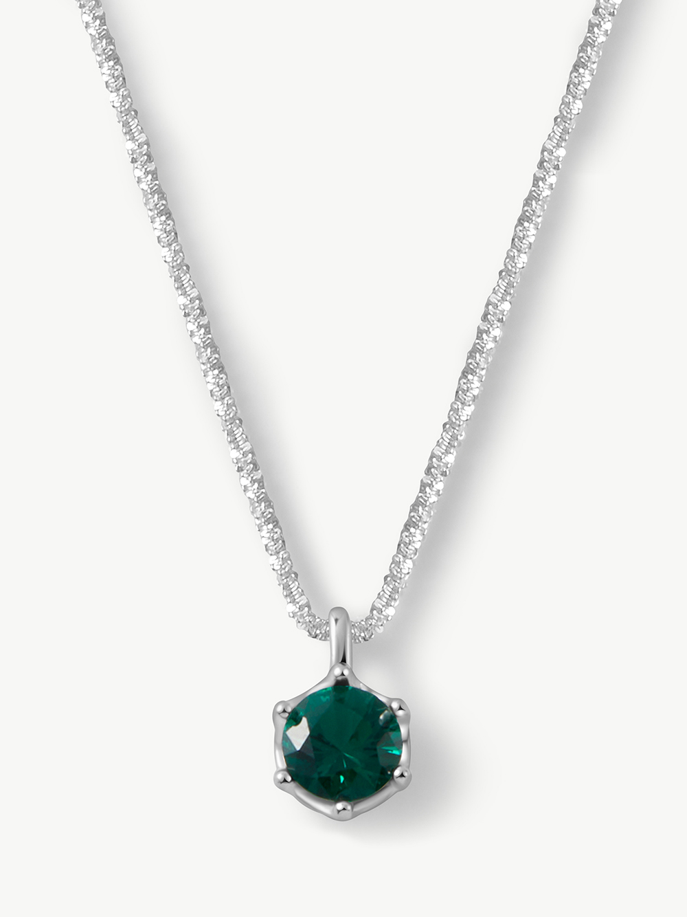 Sterling Silver Zircon Pendant Necklace