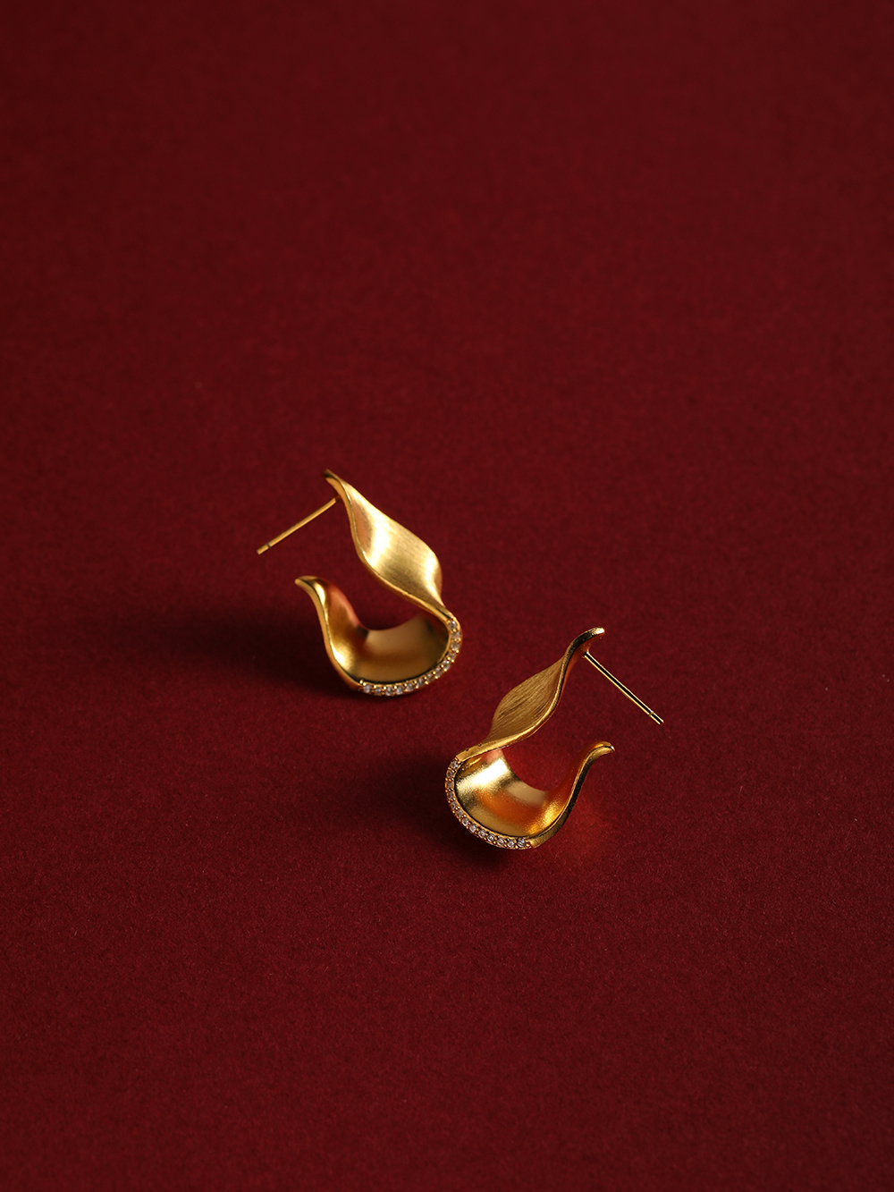 Wide Flat Frosted Earring