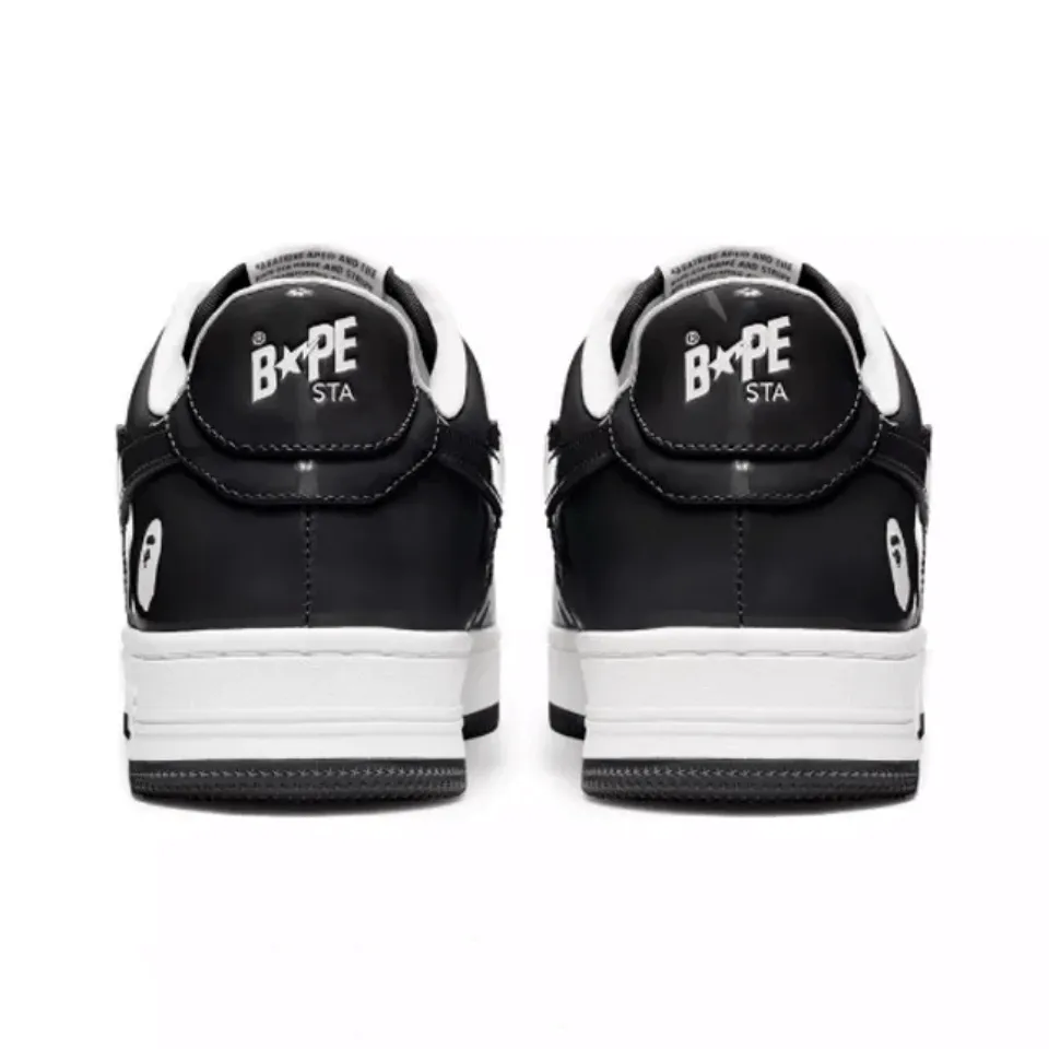 Bape Sta Patent Leather Black White - beetsneakers