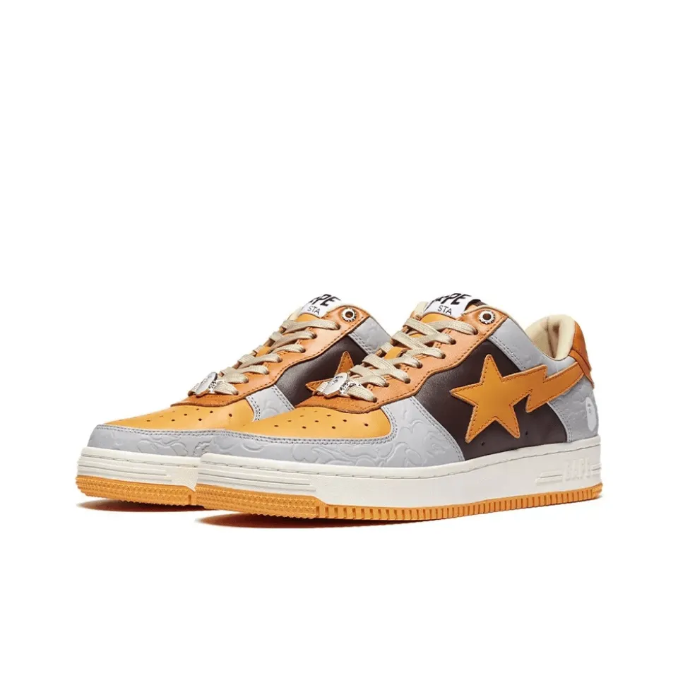 Bape Sta Low Grey Orange - beetsneakers