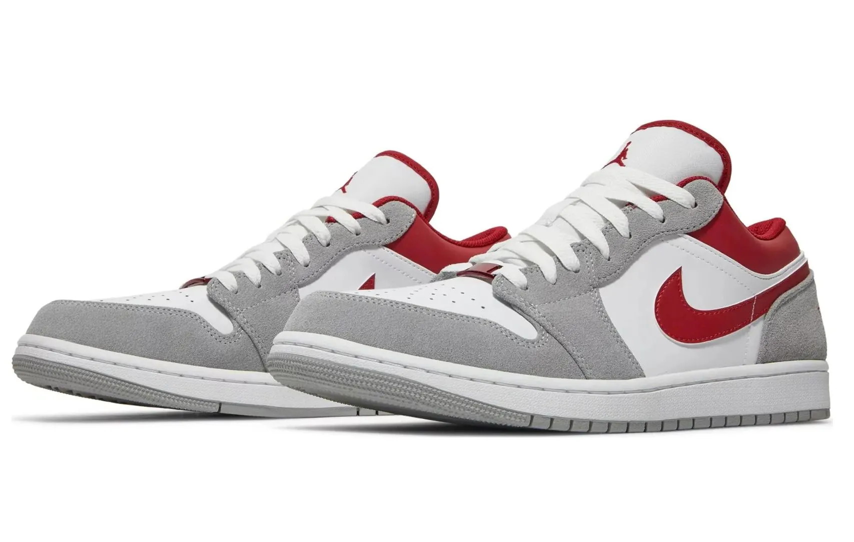 JORDAN 1 Low SE Light Smoke Grey Gym Red - beetsneakers