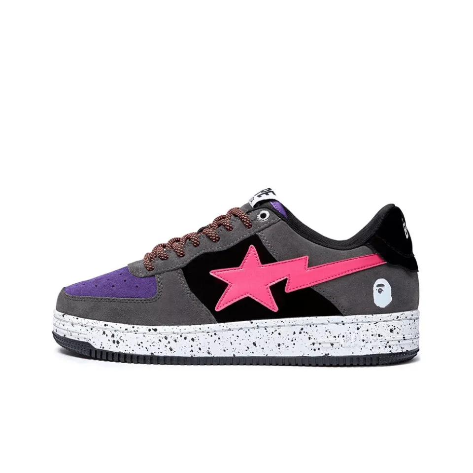 Bape Sta Black Grey Pink Suede - beetsneakers