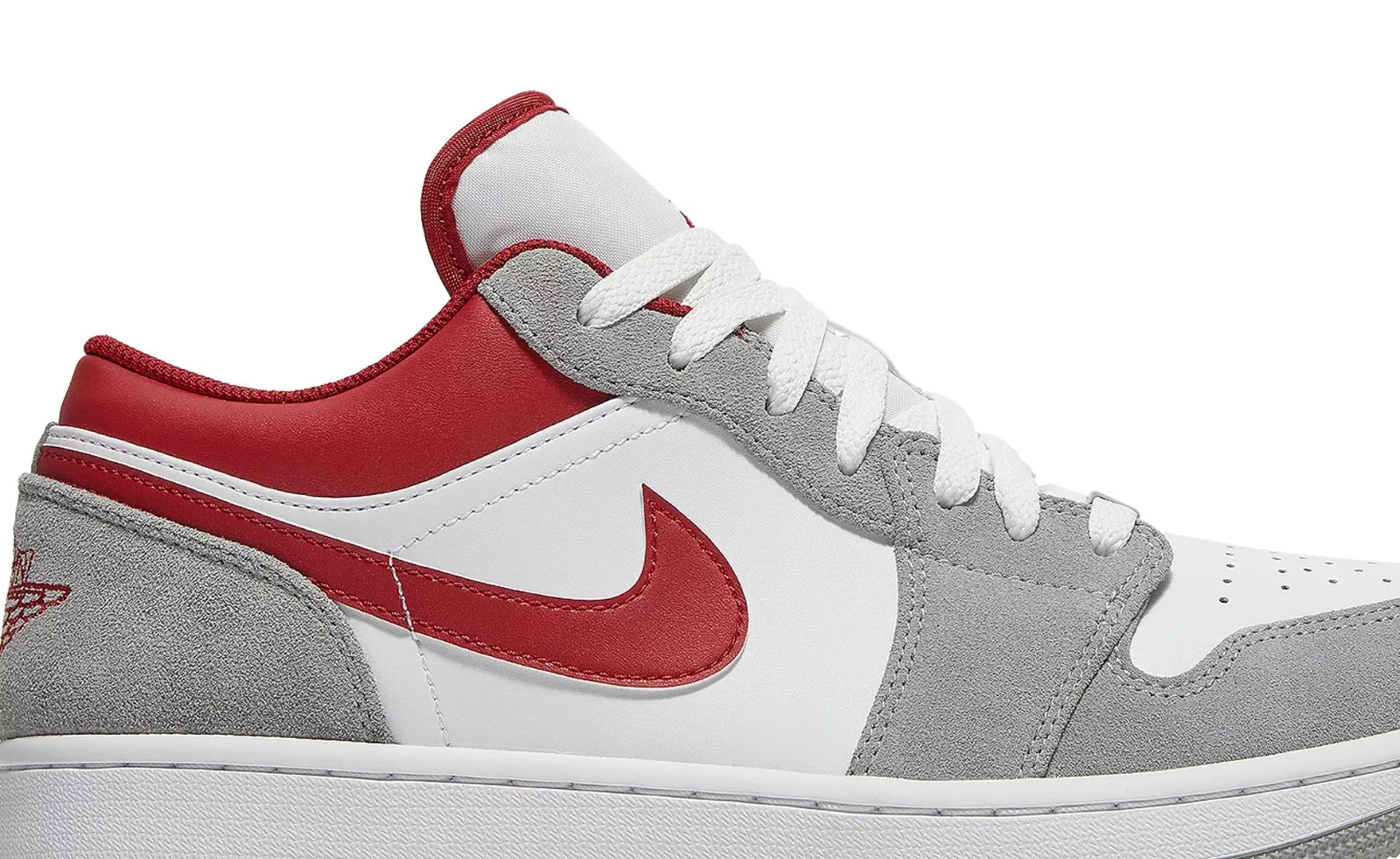 JORDAN 1 Low SE Light Smoke Grey Gym Red - beetsneakers