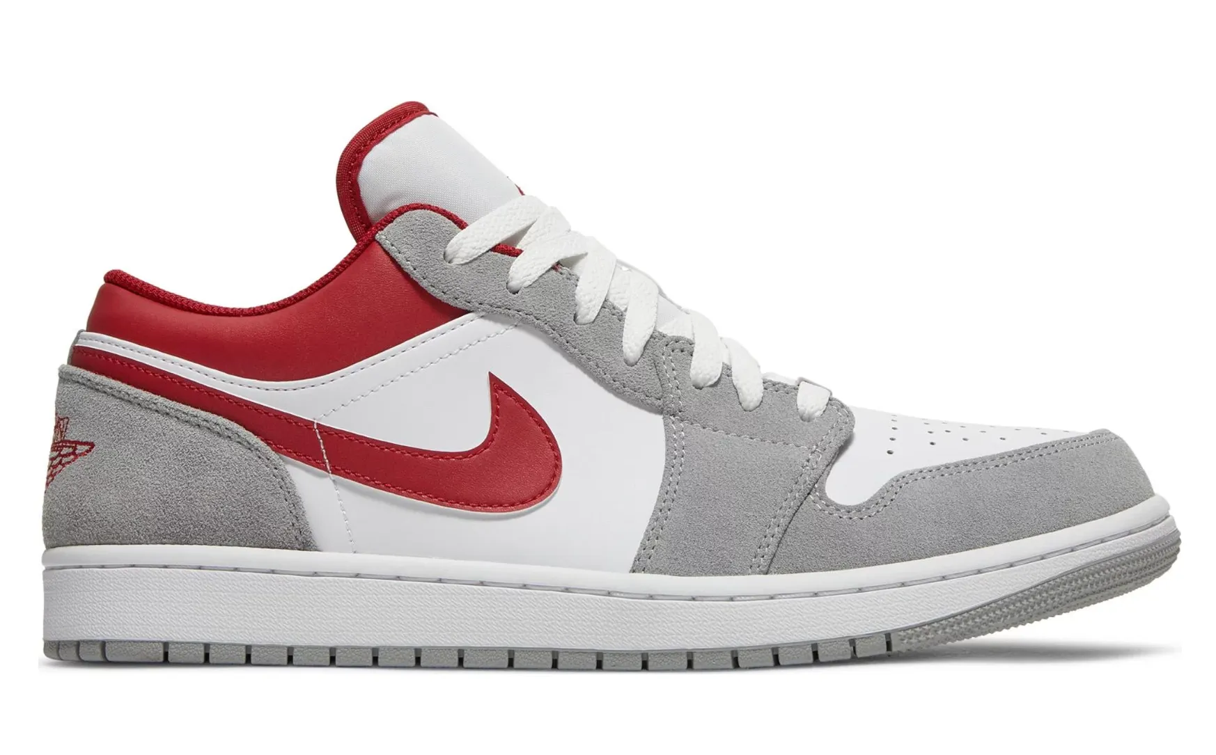 JORDAN 1 Low SE Light Smoke Grey Gym Red - beetsneakers