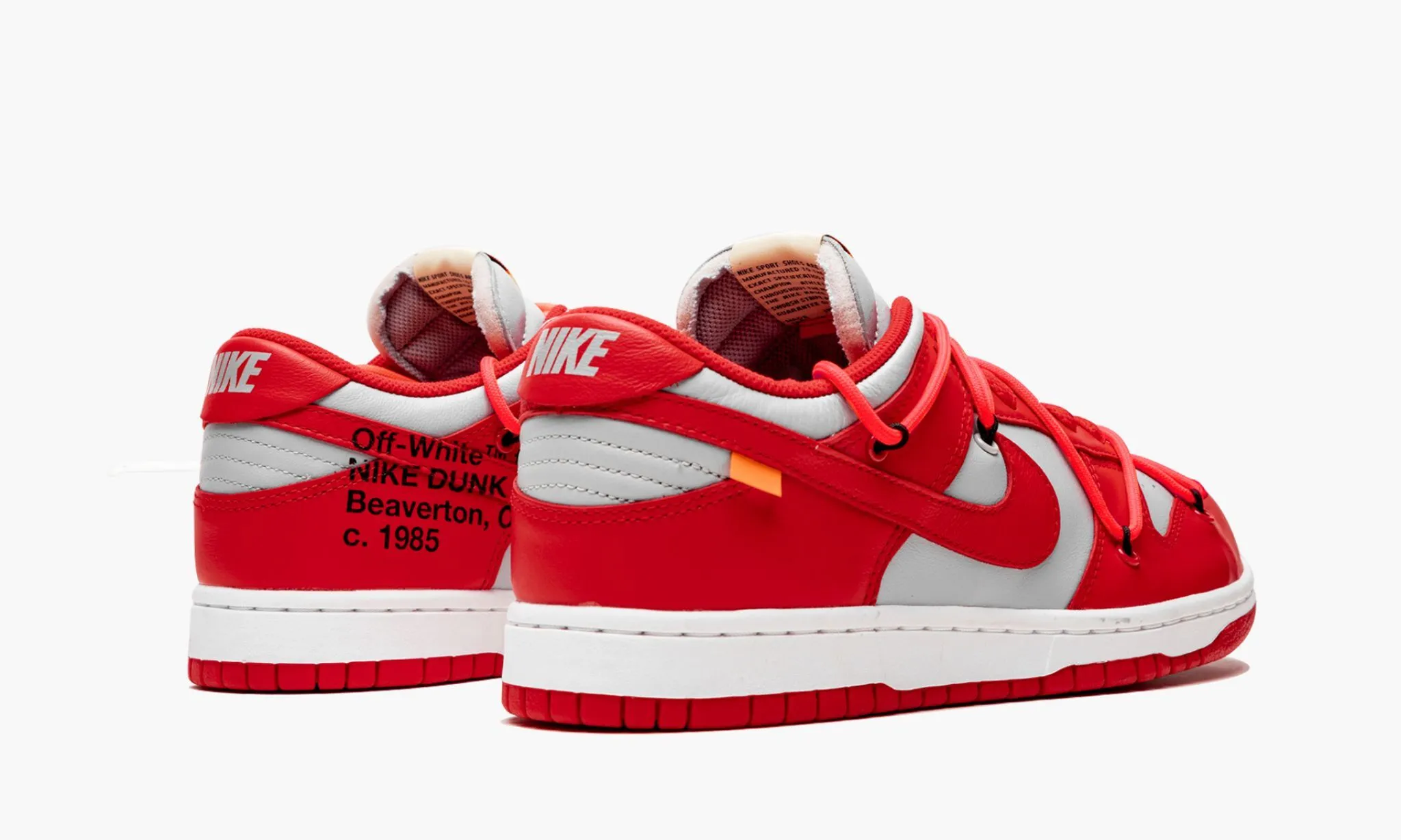 NIKE X OFF WHITE DUNK LOW Off White University Red - beetsneakers