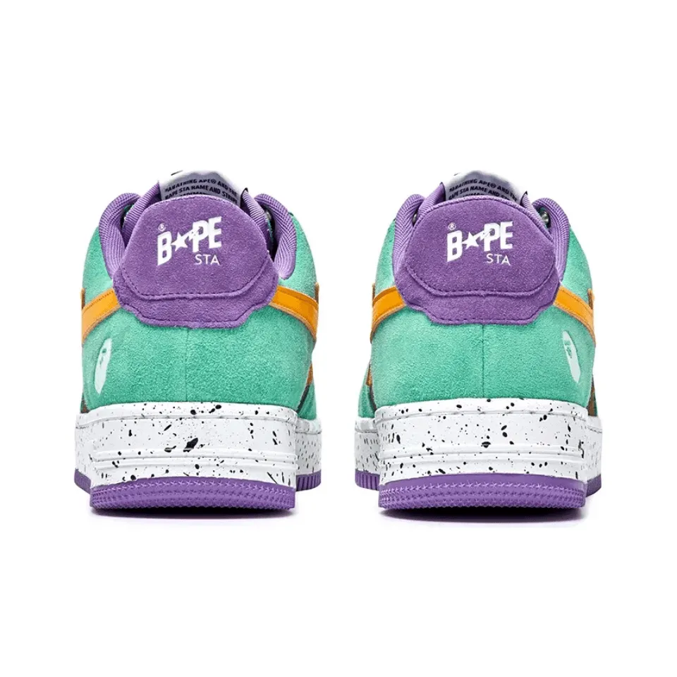 Bape Sta Teal Brown Yellow Suede - beetsneakers