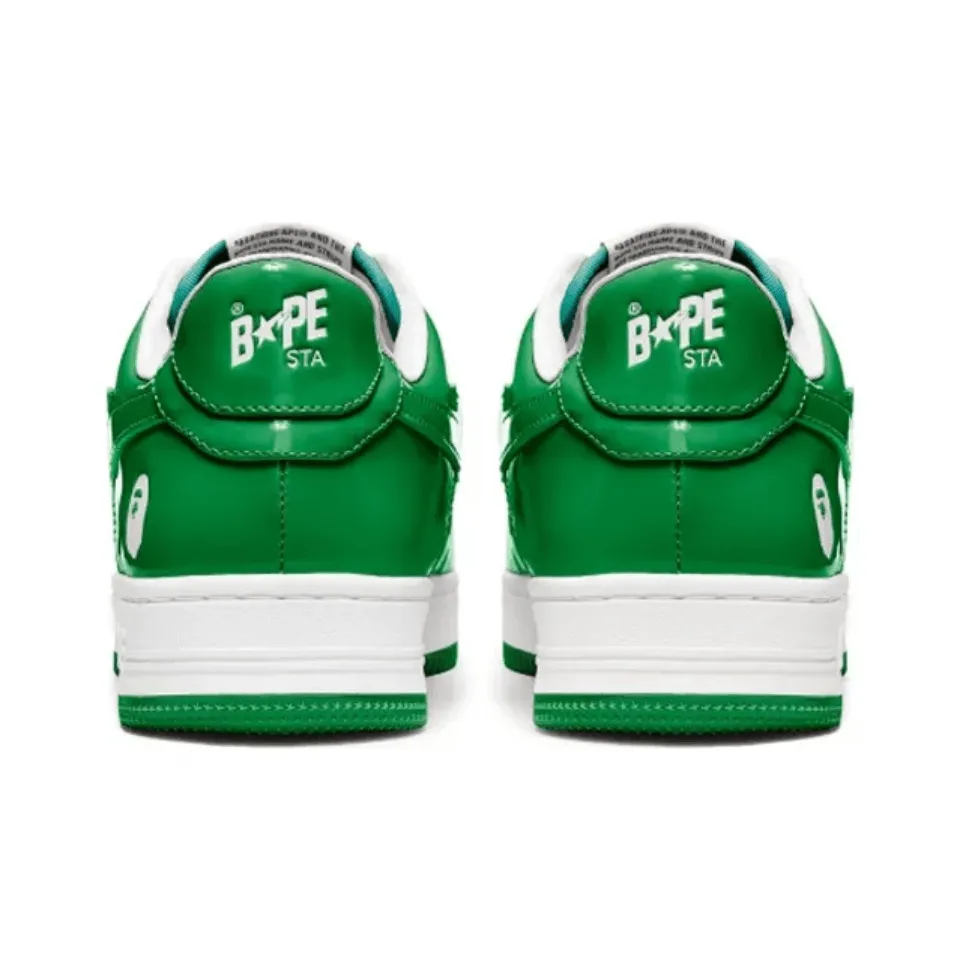 Bape Sta Patent Leather Green White - beetsneakers