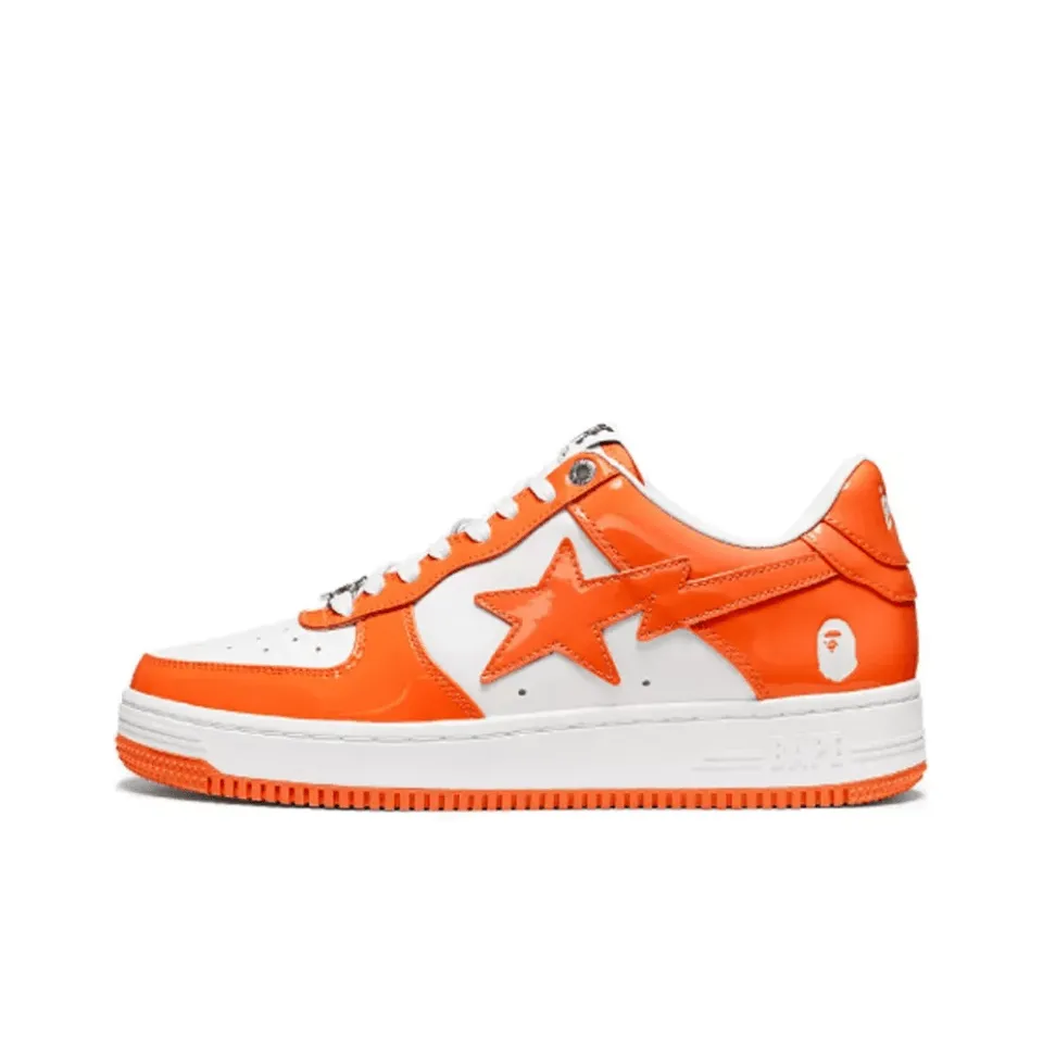 Bape Sta Patent Leather Orange White - beetsneakers