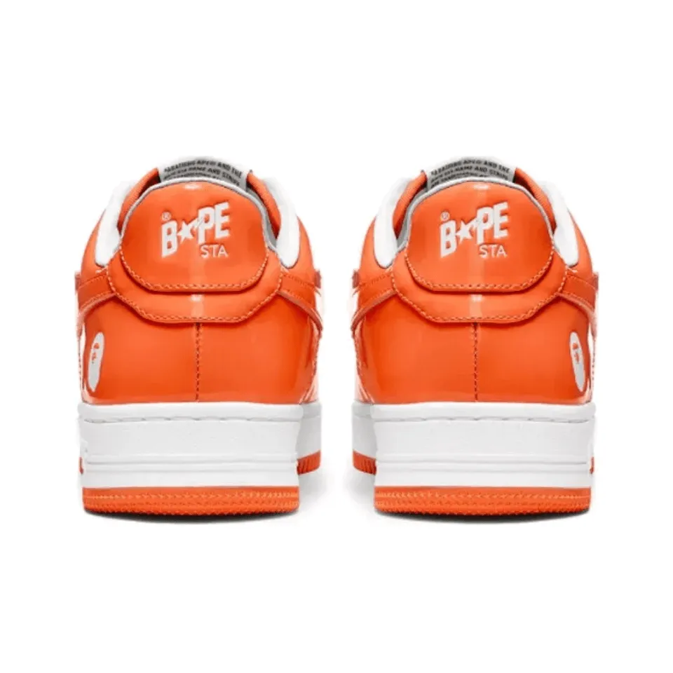 Bape Sta Patent Leather Orange White - beetsneakers