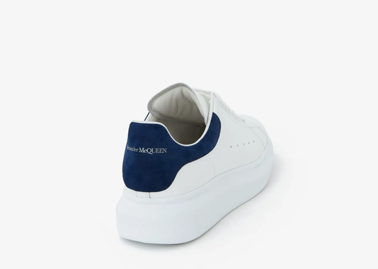 Alexander Mcqueen Men's Oversized Sneaker in White/paris Blue - beetsneakers