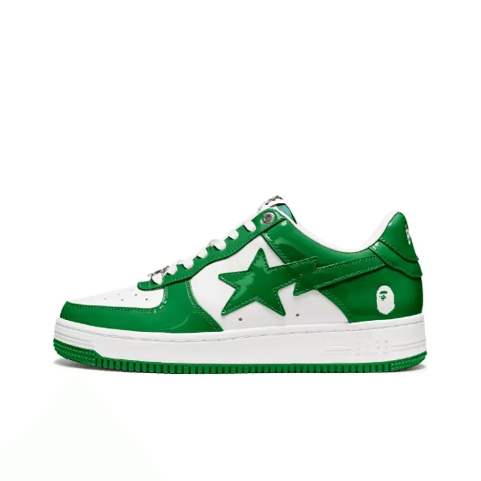 Bape Sta Patent Leather Green White - beetsneakers
